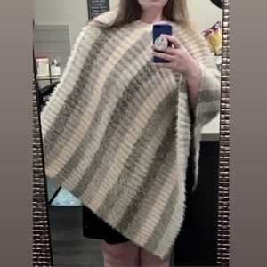 Cabin Stripe Knit Poncho